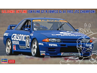 Hasegawa maquette voiture 20646 Calsonic Skyline (Skyline GT-R [spécification BNR32 Gr.A] Champion JTC 1993) 1/24