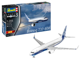 Revell maquette avion 63809 Model Set Boeing 737-800 inclus peintures principale colle et pinceau 1/288