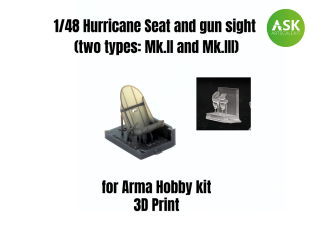 ASK Art Scale Kit accessoire A48005 Hurrican Siège et gun sight (2 types) Arma Hobby 1/48
