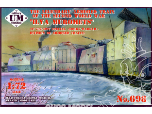 UM maquette militaire 698 Le légendaire train blindé de la Seconde Guerre mondiale, "Ilya Muromets" 1/72