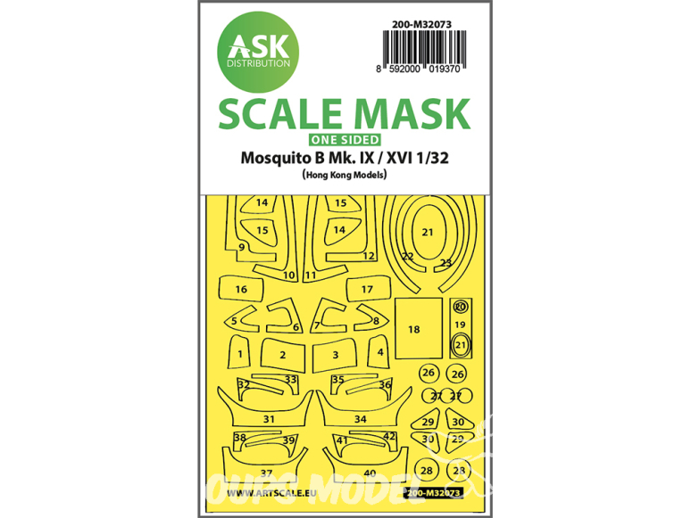 ASK Art Scale Kit Mask M32073 Mosquito Mk.IX / XVI Hk Models Recto 1/32