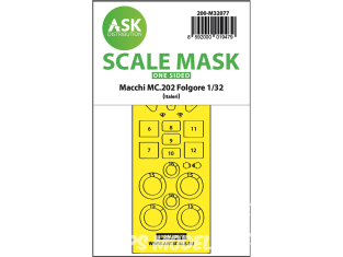 ASK Art Scale Kit Mask M32077 Macchi MC.202 Folgore Italeri Recto 1/32