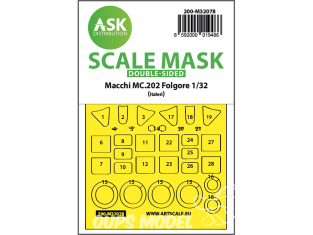 ASK Art Scale Kit Mask M32078 Macchi MC.202 Folgore Italeri Recto Verso 1/32