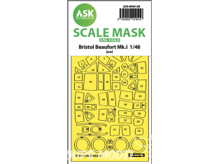 ASK Art Scale Kit Mask M48169 Bristol Beaufort Mk.I Icm Recto 1/48