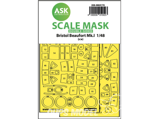 ASK Art Scale Kit Mask M48170 Bristol Beaufort Mk.I Icm Recto Verso 1/48