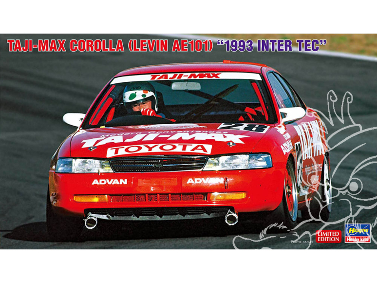 Hasegawa maquette voiture 20630 TAJI-MAX Corolla (Levin AE101) « 1993 Inter TEC » 1/24