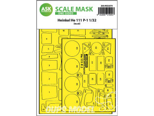 ASK Art Scale Kit Mask M32079 Heinkel He 111 P-1 Revell Recto 1/32