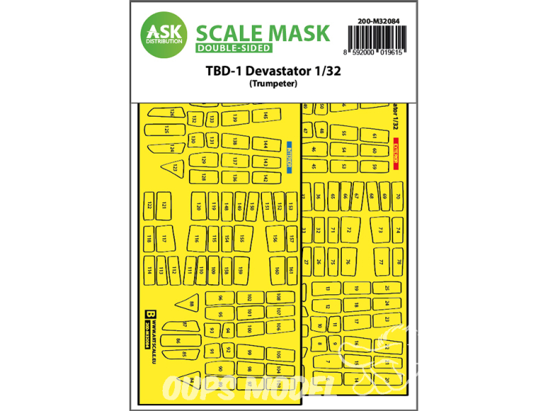 ASK Art Scale Kit Mask M32084 TBD-1 Devastator Trumpeter Recto Verso 1/32