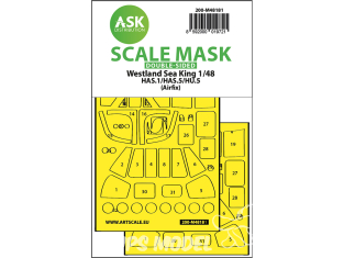 ASK Art Scale Kit Mask M48181 Westland Sea King HAS.1 / HAS.5 / HU.5 Airfix Recto Verso 1/48