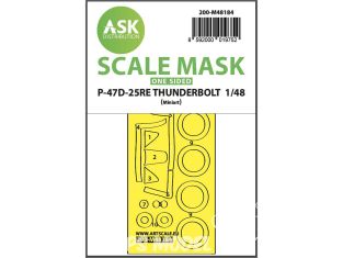 ASK Art Scale Kit Mask M48184 P-47D-25RE Thunderbolt Mini Art Recto 1/48