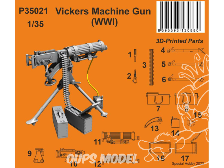 Special Hobby 3D Print militaire P35021 Mitrailleuse Vickers (Première Guerre mondiale) 1/35