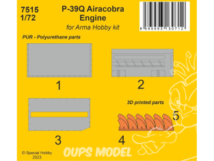 Cmk kit resine 7515 Moteur P-39Q Airacobra pour kits Arma Hobby 1/72