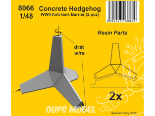 Cmk kit d'amelioration 8066 Hérisson en béton Barrière antichar Seconde Guerre mondiale (2 piéces) 1/48