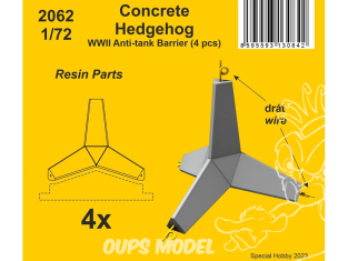 Cmk kit d'amelioration 2062 Hérisson en béton Barrière antichar Seconde Guerre mondiale (4 piéces) 1/72