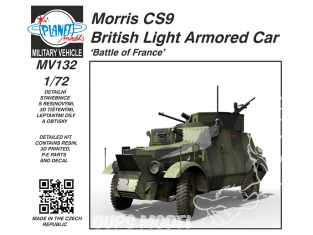 Planet model Maquettes mv132 Morris CS9, voiture blindée légère britannique « Bataille de France » full resine kit 1/72