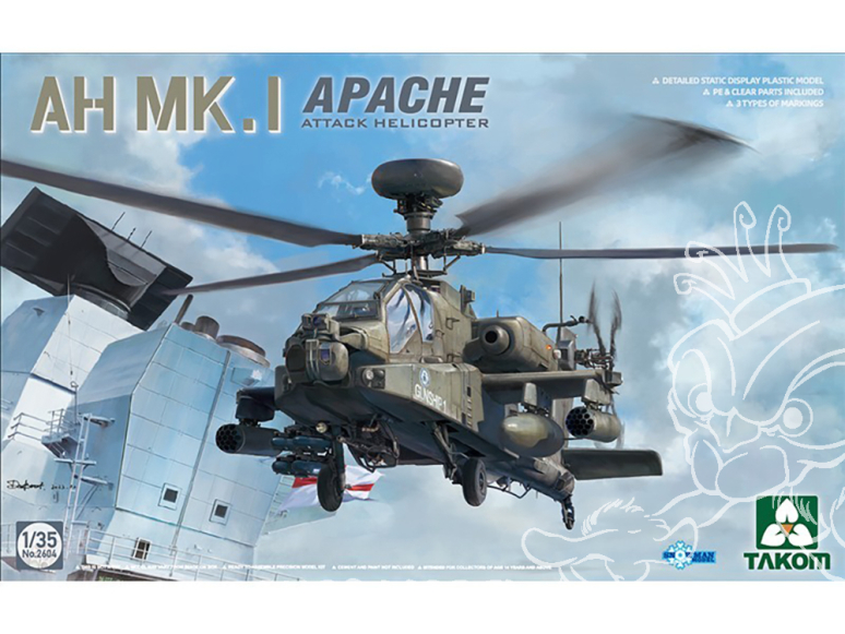Takom maquette hélicoptère 2604 AH Mk.I Apache 1/35