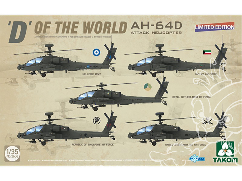 Takom maquette hélicoptère 2606 "D" du monde - AH-64D Hélicoptère d'attaque Edition Limitée 1/35