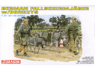 Dragon maquette militaire 6077 Fallschirmjager allemand avec ânes 1/35