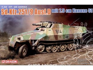 Dragon maquette militaire 6863 Sd.Kfz.251/9 Ausf.D avec 7,5 Kanone 51 1/35