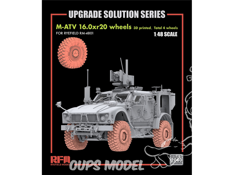 Rye Field Model maquette militaire 2060 Roues M-ATV 16.0xr20 1/48