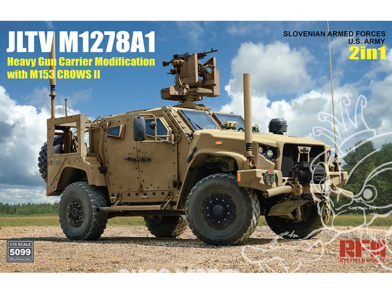 Rye Field Model maquette militaire 5099 JLTV M1278A1 Heavy Gun Carrier Modification with M153 Crows II 1/35
