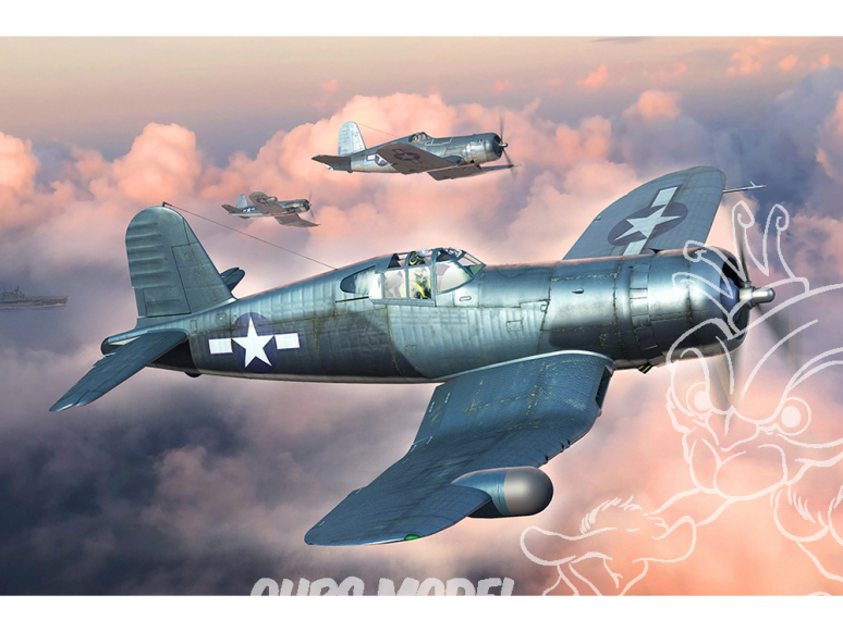 Hobby Boss maquette avion 81788 Chance Vought Corsair F4U-1A/2 Corsair (2 in 1) 1/48