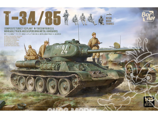 Border model maquette militaire BT-027 T-34/85 tourelle composite 112Plant avec 5 figurines résine 1/35