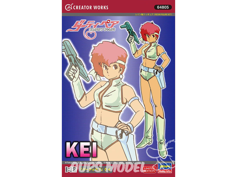 Hasegawa maquette figurine 64805 Creator Works KEI Tiré de l'anime "Dirty Pair" 1/12