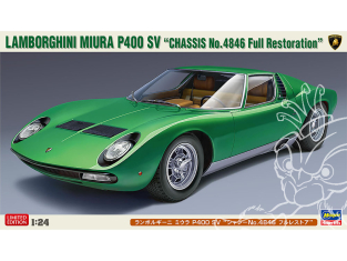 Hasegawa maquette voiture 20652 Lamborghini Miura P400 SV « Restauration complète du châssis n°4846 » 1/24