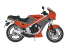 Hasegawa maquette moto 21751 Kawasaki KR250 (KR250A) « Couleur rouge/gris » 1/12