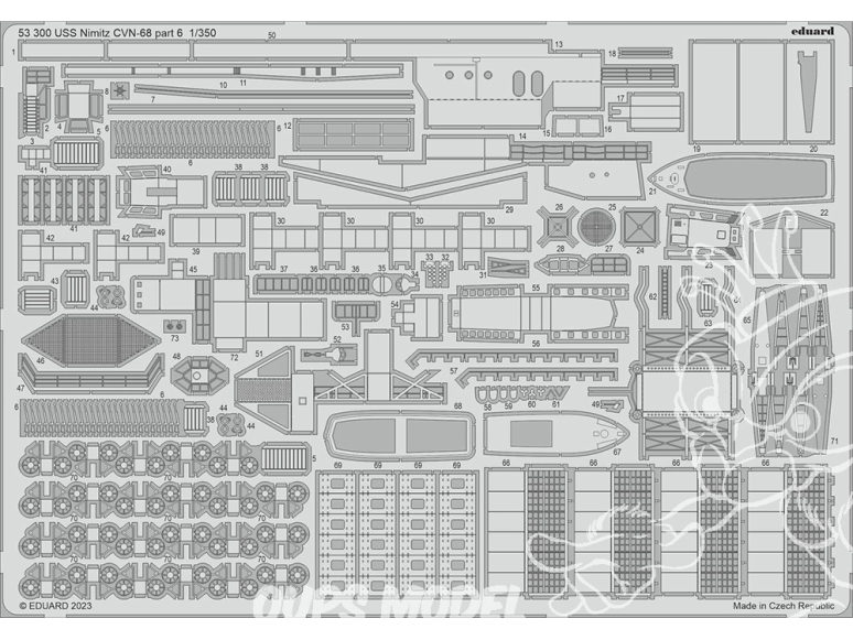 Eduard photodecoupe bateau 53300 Amélioration USS Nimitz CVN-68 Partie 6 Trumpeter 1/350