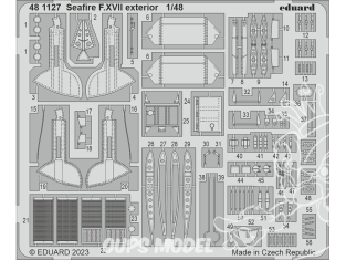 EDUARD photodecoupe avion 481127 Extérieur Seafire F.XVII Airfix 1/48