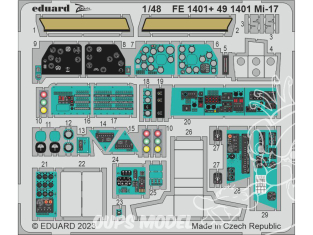 EDUARD photodecoupe hélicoptère FE1401 Zoom amélioration Mi-17 Trumpeter 1/48