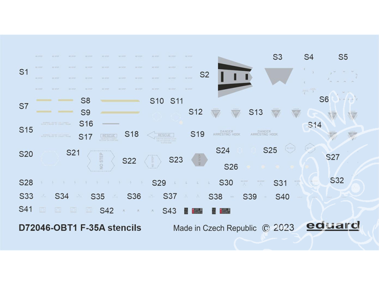 Eduard Decalques avion D72046 Marquages / Stencils F-35A Tamiya 1/72