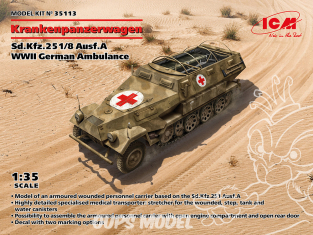 Icm maquette militaire 35113 Krankenpanzerwagen Sd.Kfz.251/8 Ausf.A Ambulance allemande WWII 1/35