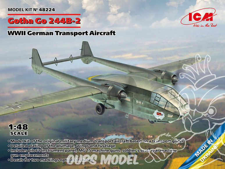 Icm maquette avion 48224 Planeur de transport Gotha Go 244B-2 1/48