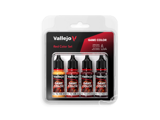 Vallejo Peinture Acrylique Game Color 72377 Color Set Rouge 4x18ml