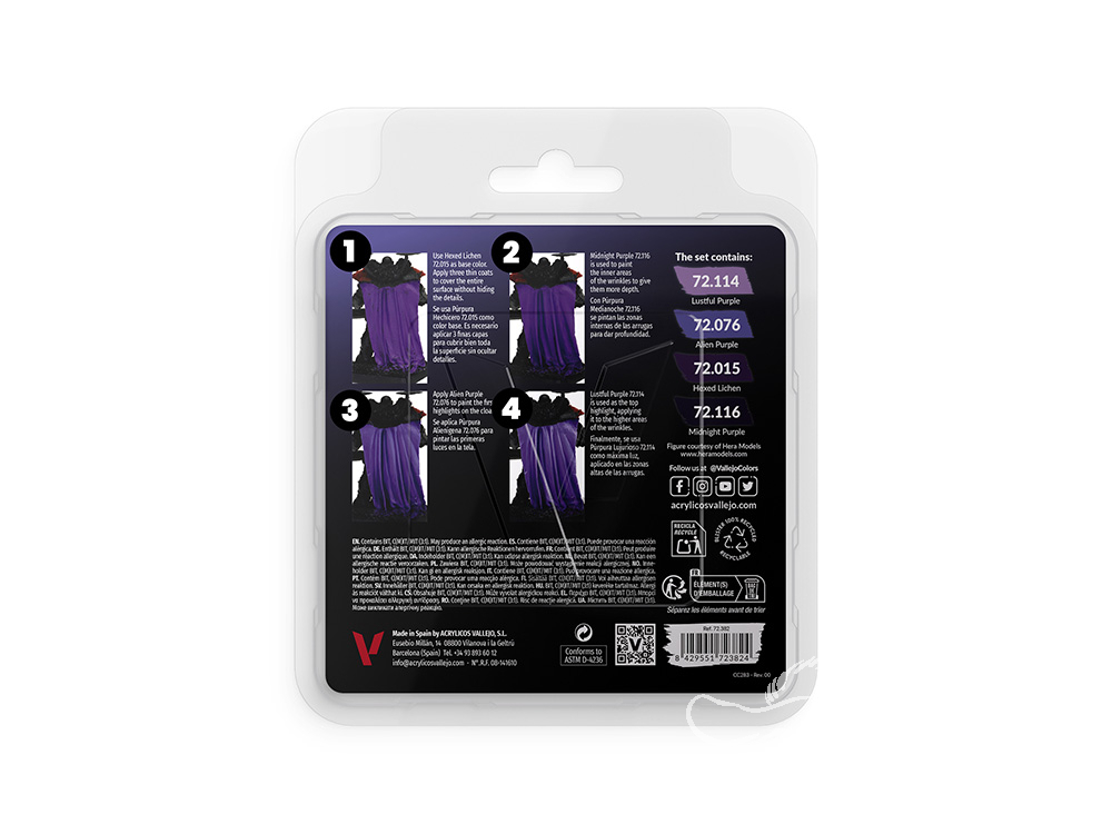  Vallejo Game Color Set 72382 Purple Color Set (4x18ml