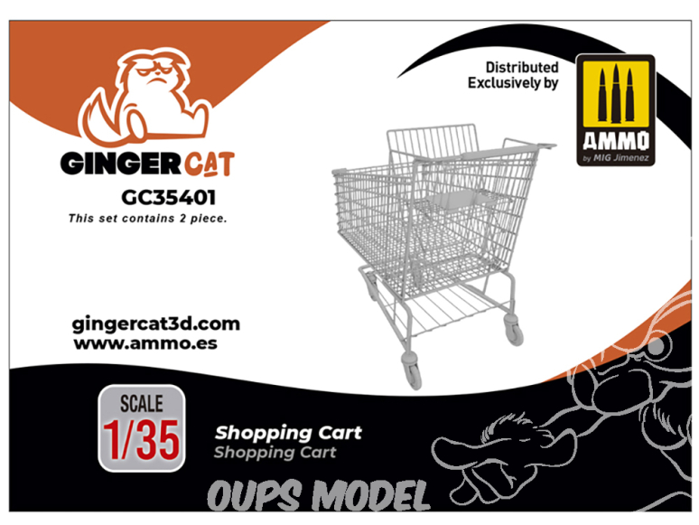 Ginger Cat accessoire GC35401 Chariot de course x2 1/35