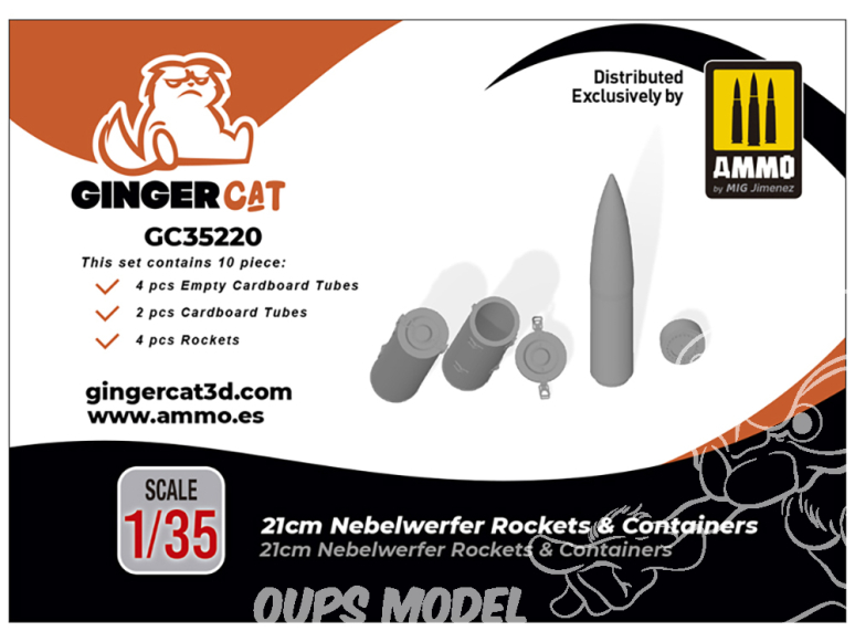Ginger Cat accessoire GC35220 21cm Nebelwerfer Rockets & Containers 1/35