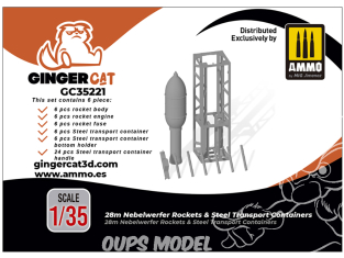 Ginger Cat accessoire GC35221 28cm Nebelwerfer Rockets & Containers transport 1/35
