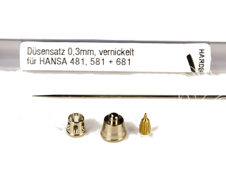 Harder & Steenbeck AEROGRAPHE 218863 Ensemble d'aiguilles et buses PLAQUÉ NICKEL 0,3mm pour HANSA 481,581 et 681