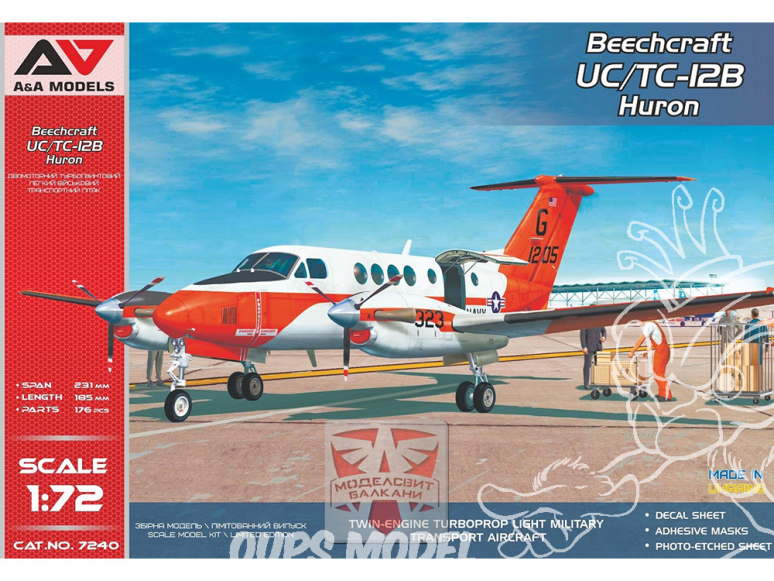 AA Models maquette avion 7240 Beechcraft UC/TC-12B "Huron" (U.S. NAVY/ U.S. Marine Corp.) 1/72