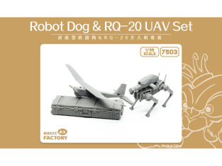 Magic Factory Maquette militaire 7503 Ensemble chien robot et drone RQ-20 1/35