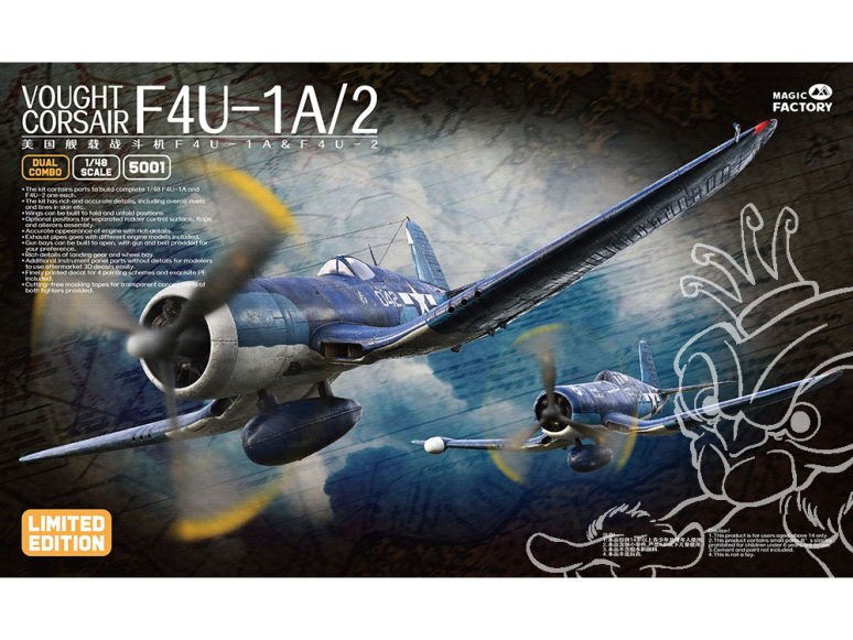 Magic Factory Maquette AVION 5001 Vought F4U-1A/2 Corsair Dual Combo 1/48