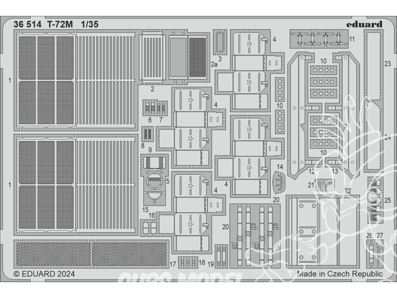 Eduard photodecoupe militaire 36514 Amélioration T-72M Trumpeter 1/35