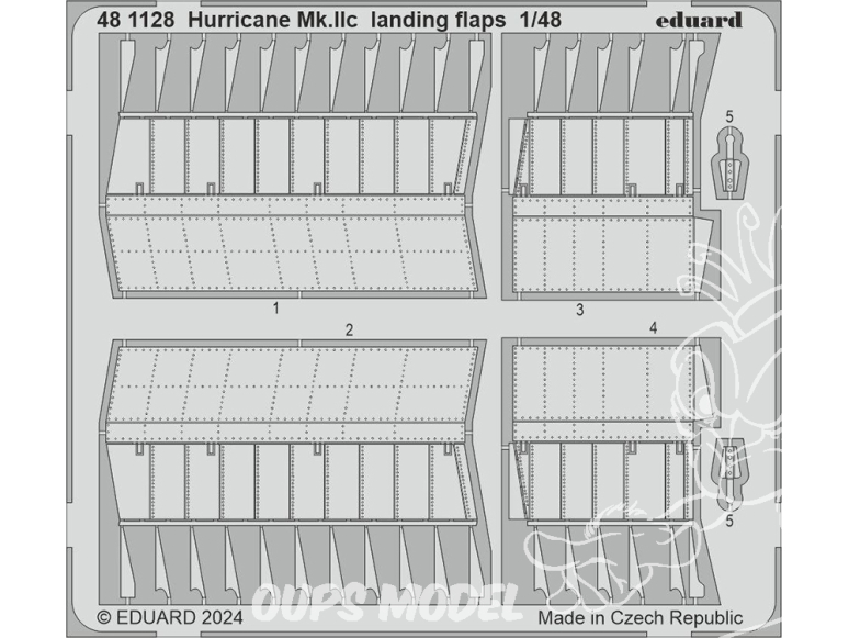 EDUARD photodecoupe avion 481128 Volets d'atterrissage Hurricane Mk.IIc Hobby Boss 1/48