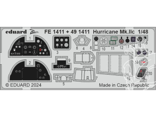 EDUARD photodecoupe avion 491411 Amélioration Hurricane Mk.IIc Hobby Boss 1/48