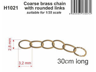 CMK outillage h1021 Chaîne en laiton avec maillons arrondis adaptée à l'échelle 1/35