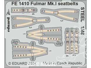 EDUARD photodecoupe avion FE1410 Harnais métal Fulmar Mk.I Trumpeter 1/48
